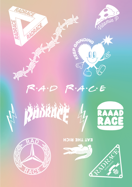 Rad Race Sticker Set 2025 Schwarz & Weiß