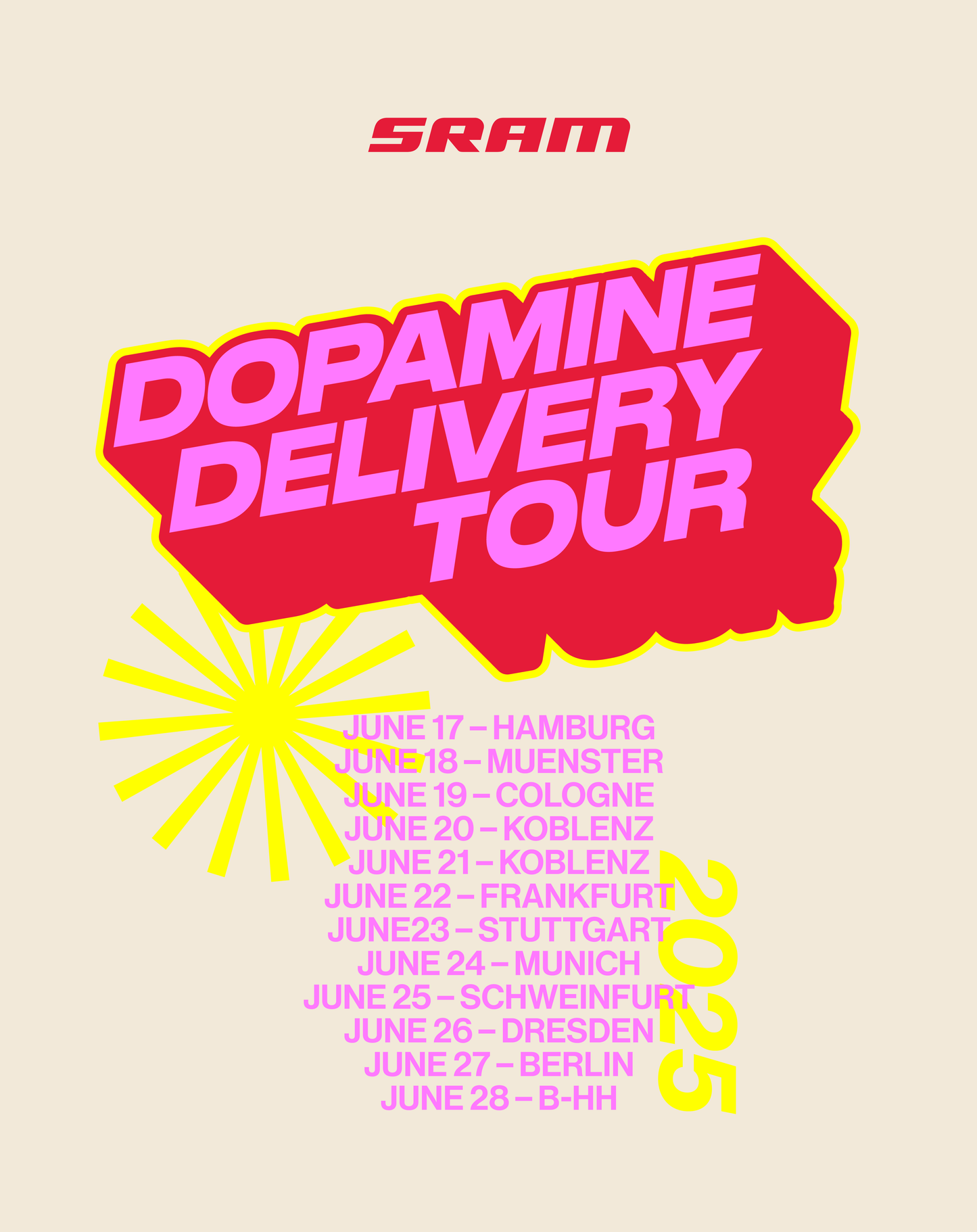 PRE ORDER RAD RACE x SRAM // Dopamine Delivery Tour T-Shirt Oversized