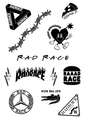 Rad Race Sticker Set 2025 Schwarz & Weiß
