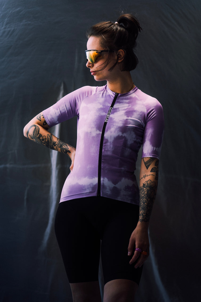 Gorewear x RAD RACE SPINSHIFT Shibori Trikot Frauen / Scrub Purple/Whi – Garage Sale